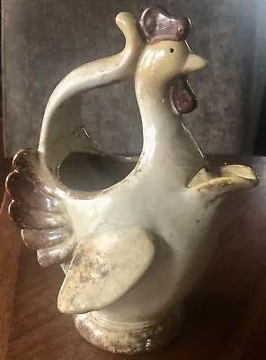 Vintage Ceramic Pottery Chicken  Rooster Pitcher Decorative • $12