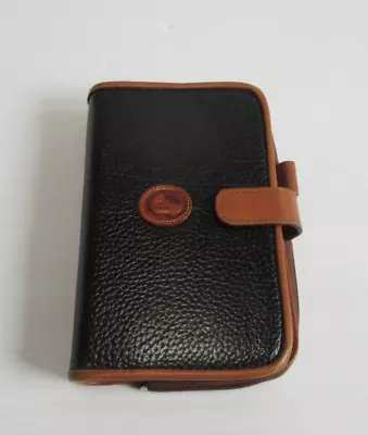 Vintage Dooney & Bourke Black Leather 6-Ring Binder Planner Clutch Style Wallet • $49.99