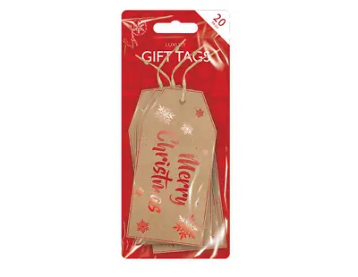 £2.95 • Buy Merry Christmas Kraft Tags Luxury XMAS Gift Tags 20 Handmade Cards 12cm X5.5cm