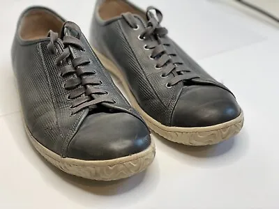 John Varvatos Black Leather Lace Up MEN'S Sneakers 11M In Good Condition • $39