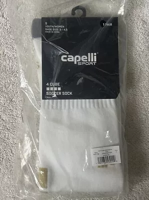 Capelli Sport Youth/Women 3-4.5 - Cube Soccer Socks SO3 - White - Small NWT • $8.99