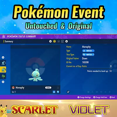 ✨Shiny Manaphy Event 💚 Pokemon Ranger 💜 Pokémon Scarlet & Violet • $3.99