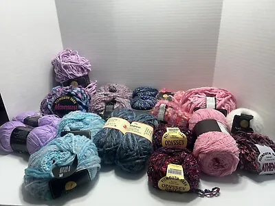 Mixed Lot 20 Skeins Novelty Yarn 3 - Filati-Plymouth-Féria & Classic • $28