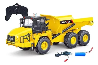 Huina RC Dump Truck Remote Controlled Construction Vehicle Dumper Car 1:16 Toys • £45.64