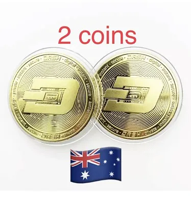 $7.90 • Buy 2x Dash Coin Silver With Case Cryptocurrency Collectable Bitcoin Dash Shiba Gift