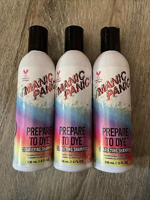 X3 Manic Panic PREPARE TO DYE Hair Color Clarifying Shampoo 8oz EA-SHIPS FREE • $34.25