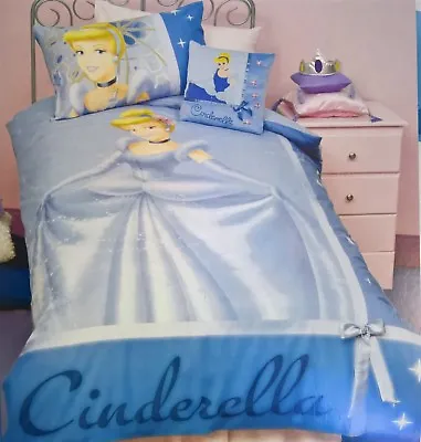 $44.33 • Buy ~ Disney Princess - CINDERELLA SINGLE BED DOONA QUILT DUVET TWIN COVER SET 