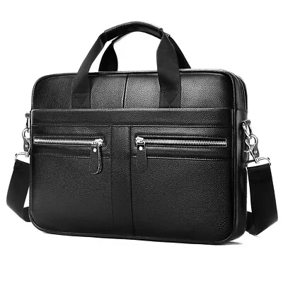 BAIGIO Men Laptop Bag Briefcase Genuine Leather Business Travel Work Handbag New • £29.99