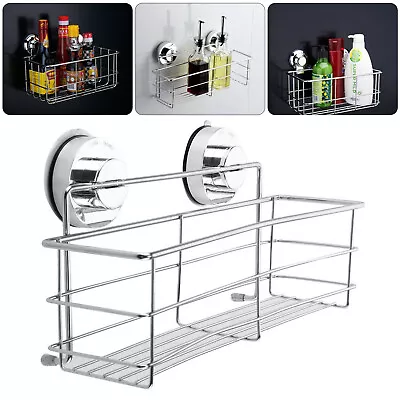 £13.69 • Buy Bathroom Shower Caddy Bath Suction Basket Organize Tidy Basket  Stainless Steel