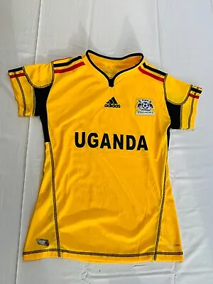 Uganda Soccer Adidas ClimaCool FUFA Cranes Football Jersey Sz Child Lg • $19.99