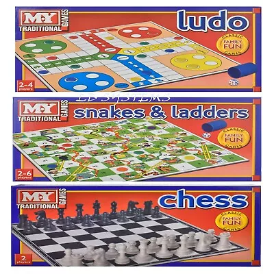 Chess Or Snake&Ladders Or Draughts Or Ludo Traditional Board Game Family Fun • £6.99