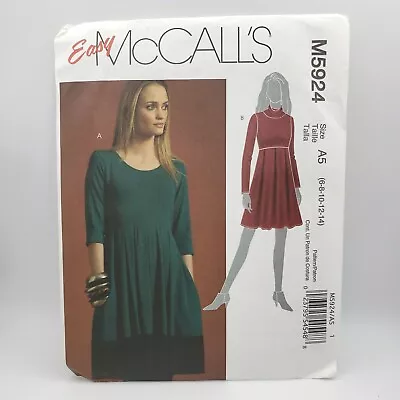 McCall's M5924 Misses Pull On Knit Dress Tunic High Waist Size 6-14 Uncut • $6.99