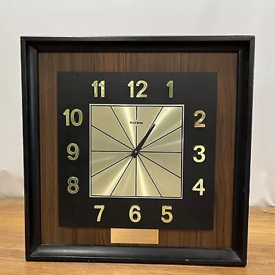 VTG Mid Century Verichron Wood Panels Wall Clock MCM Award 17  X 17  For Parts • $47.96