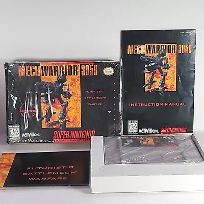 Super Nintendo 1991 Mechwarrior 3050 Box Manual Insert Poster Near Mint Clean • $155.35