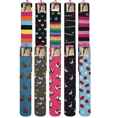 5 Pairs Ladies Novelty Cushioned Cotton Long Warm Welly Wellington Boot Socks  • £9.95