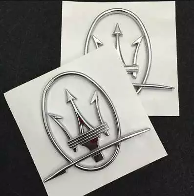 2x Car Side Fender Emblems For Maserati Badges Decals Styling Accessories • $22.95