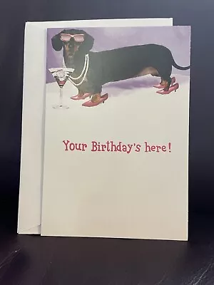 New HAPPY BIRTHDAY ANYONE Dogs Dachshund Humor Greeting Card Envelope • $1.04