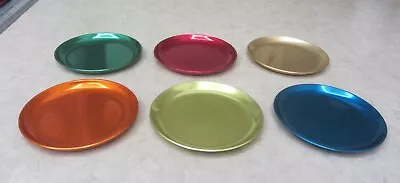 6 Vintage Colored Aluminum Coasters Colors Nice • $19.99