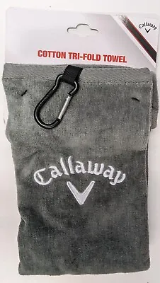 *NEW* Callaway Golf Tri-fold Towel - Cotton - 16  X 21  - Grey • £24.69