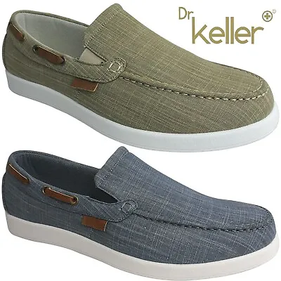 Dr Keller Mens Casual Canvas Pumps Deck Boat Walking Plimsolls Trainers Shoes SZ • £9.95