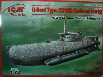 ICM S006 - 1/72 U-boat Type XXVIIB Seehund (early) WWII Scale Plastic Model • £33.59