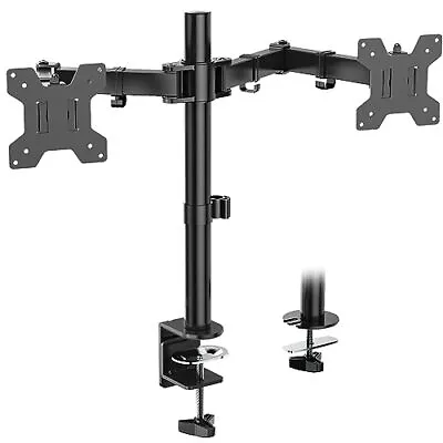 WALI Dual LCD Monitor Fully Adjustable Desk Mount Stand Fits Two Screens Up T... • $40.43