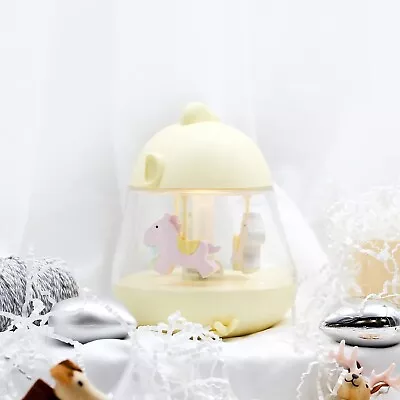 Carousel Tabletop LED Night Light Music Box W/ Horses Figurine Rotary Lamp YL • $28.45