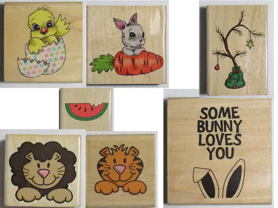 Stampabilities Wood Mounted Rubber Stamp NEW U Pick • $10.39