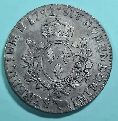 Louis XVI ECU AUX BRANCHES  D'OLIVIER. 1782 PAU. (12A1) • £115