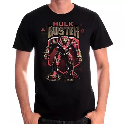 Official Marvel Comics - Avengers: Infinity War - Hulk Buster Black T-shirt • £14.99