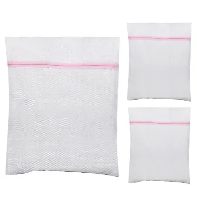 3x Zipped Laundry Washing Machine Mesh Net Bra Socks Lingerie Underwear Wash Bag • £3.99