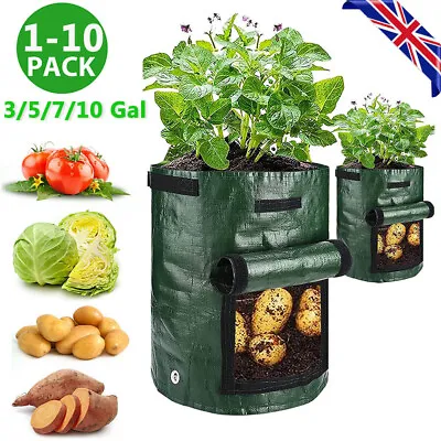 £4.59 • Buy PE Plant Growing Bags Veg Potato Tomato Flowers Containers Patio Garden Planting
