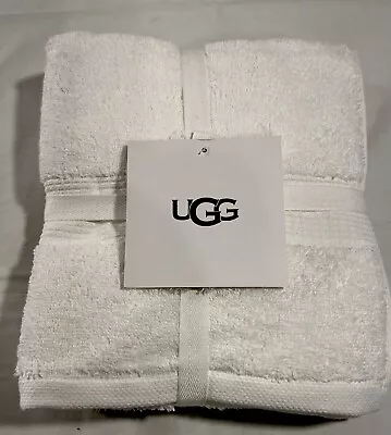 UGG Martis Organic  HAND TOWELS 16”x28” WHITE 2 Pack NEW • $15.99