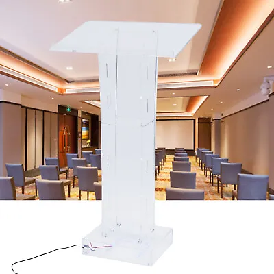 $205 • Buy LED Conference Podium Portable Acrylic Speech Podium Stand Church School Lectern