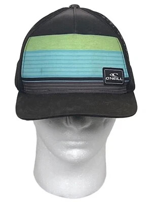 Vintage O'Neill BlackMesh Trucker Snapback Hat Surfer Beach Logo Foam Adjustable • $10