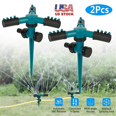 2PCS 360° Rotation Auto Irrigation System Garden Lawn Sprinkler Patio Save Water • $10.49
