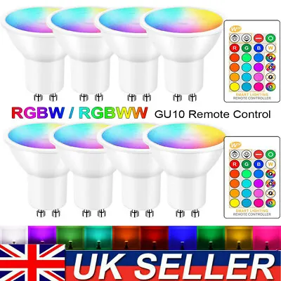 £6.39 • Buy 5W GU10 LED Bulbs Light RGB 16Colour Changing Spotlight Lamp With Remote Control