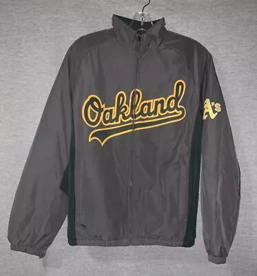 2014 OAKLAND ATHLETICS / MAJESTIC - Stitched Fleece Lined Dugout Jacket Sz S • $100