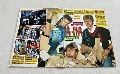 A-HA 1986 MORTEN HARKET Clipping Poster Swedish Music Magazine 1980s • $8