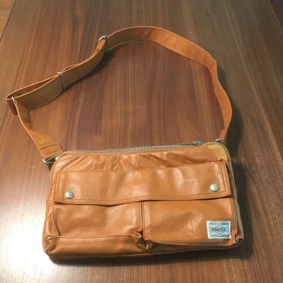 $43.76 • Buy YOSHIDA PORTER Free Style Horizontal Shoulder Bag 707-07144 Camel Used JAPAN
