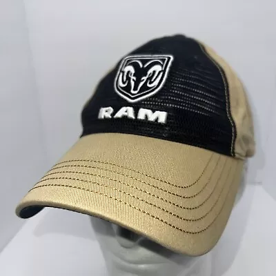 Dodge Ram  Canvas Mesh Hat Cap Beige Tan Black Snapback • $10.99
