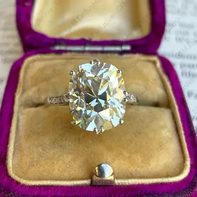 Old Mine Cushion Cut Lab-Created Moissanite Engagement Ring In Sterling Silver • $177.18
