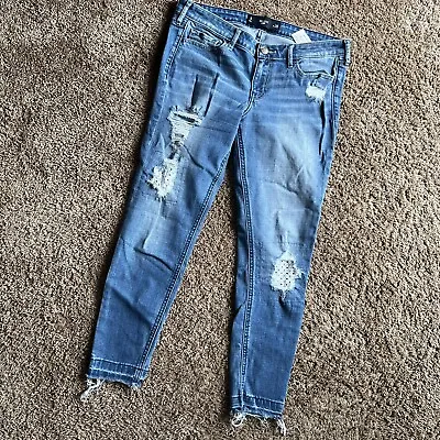 Hollister Y2k Socal Crop Womens Denim Jeans ~ Size 9R / 29 Original Pants • £7.13