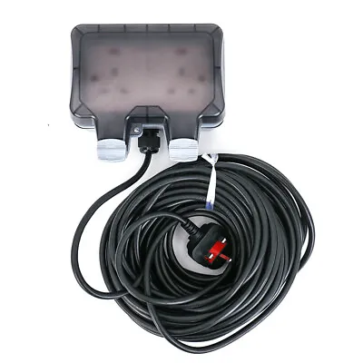 £39.19 • Buy 25m Outdoor IP66 Garden Extension Lead Socket Box IP66 Rated Black Cable