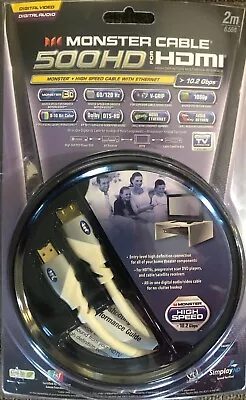 NEW SEALED~Monster Cable 500HD HDMI W/ Ethernet~HIGH SPEED~10.2 Gbps~2m 6.56 Ft • $19.99