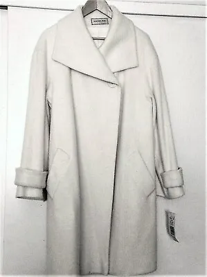  Madeline  Ladies 80% Wool Winter Coat / Jacket Size M - Ivory - Fully Lined USA • $79.95