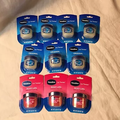 Lot Of 10 Vaseline Original Lip Therapy Rosy Lips 0.25 Oz Each • $20