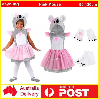 Kids Pink Mouse Costume Childs Cosplay Book Week Outfits Party Fancy Dress • $26.09