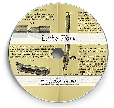Lathe Work - 100 Rare Books On DVD - Turning Metal Wood Woodworking Carpentry D9 • £4.65