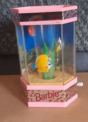 Vintage 1992 Barbie Magic Moves Fish Tank Wind Up Aquarium Works • $12